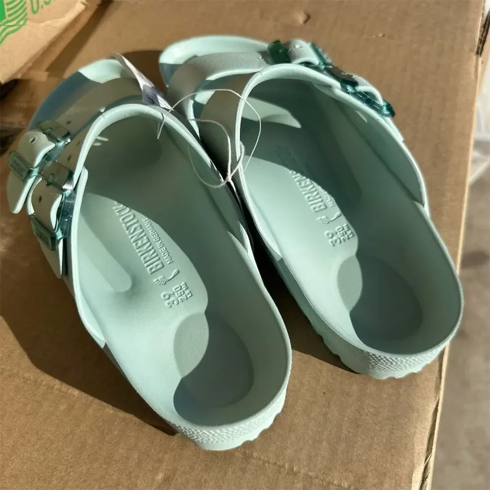 Birkenstock Arizona EVA Sandals Womens Surf Green Stealth Buckle EU 39 / US 8